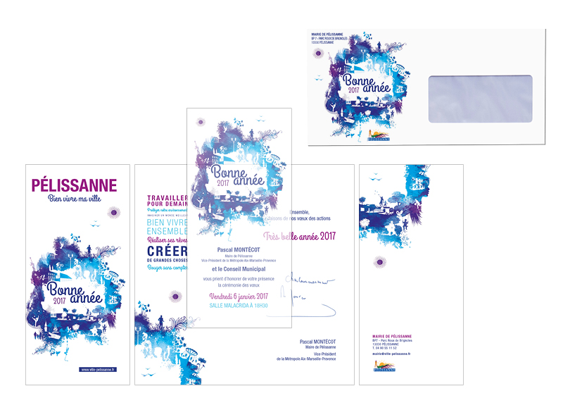 Campagne de voeux 2017 pour la ville de Pélissanne by Noon Graphic Design