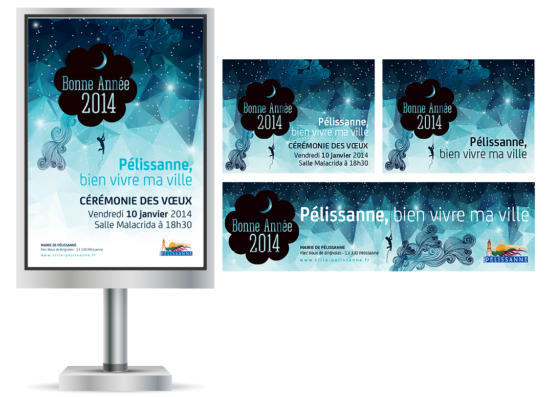 Campagne de Voeux 2014 Pelissanne by Noon Graphic Design
